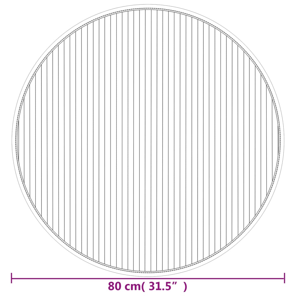 Okrugli tepih tamnosmeđi 80 cm bambus
