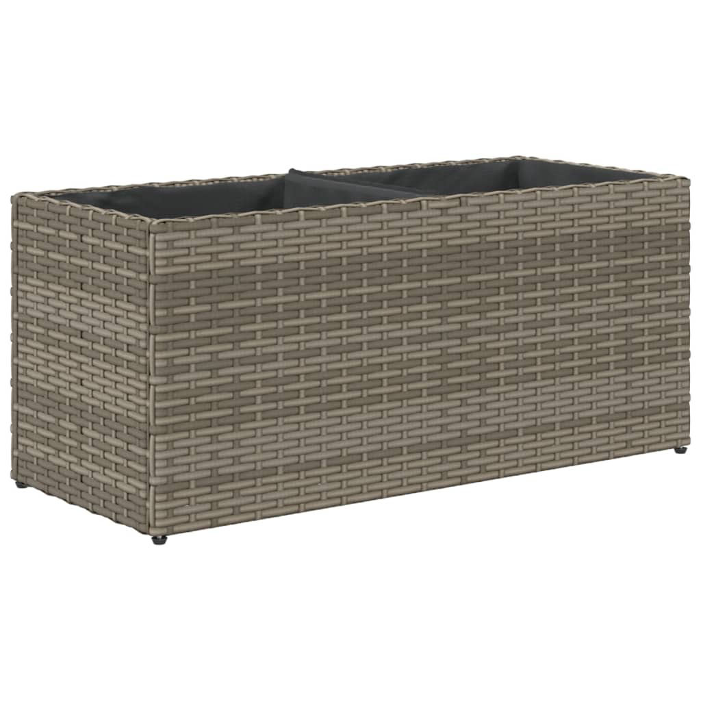 Vrtna sadilica s 2 posude siva 72 x 30 x 32 cm od poliratana