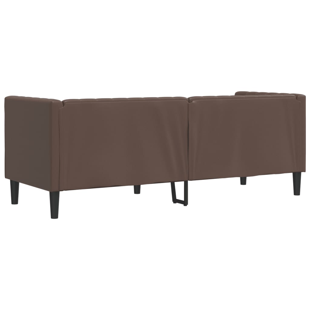 Chesterfield sofa za 3 osobe, smeđa, umjetna koža