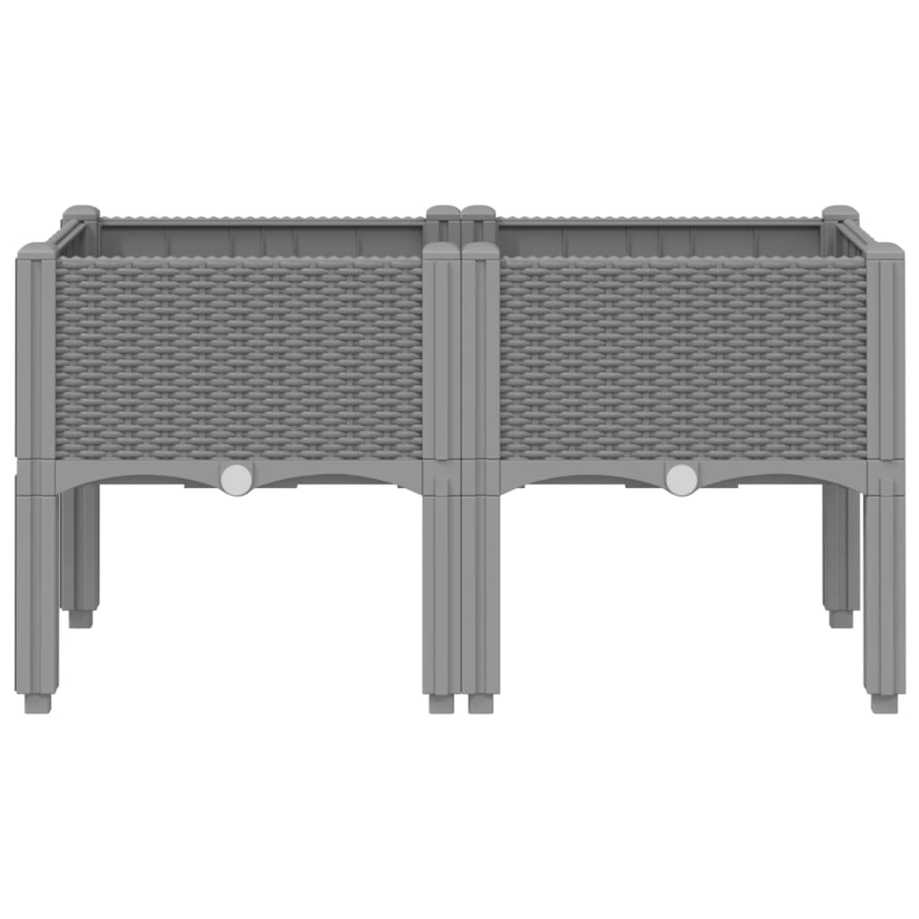 Vrtna sadilica s nogama svjetlosiva 80 x 40 x 42 cm PP