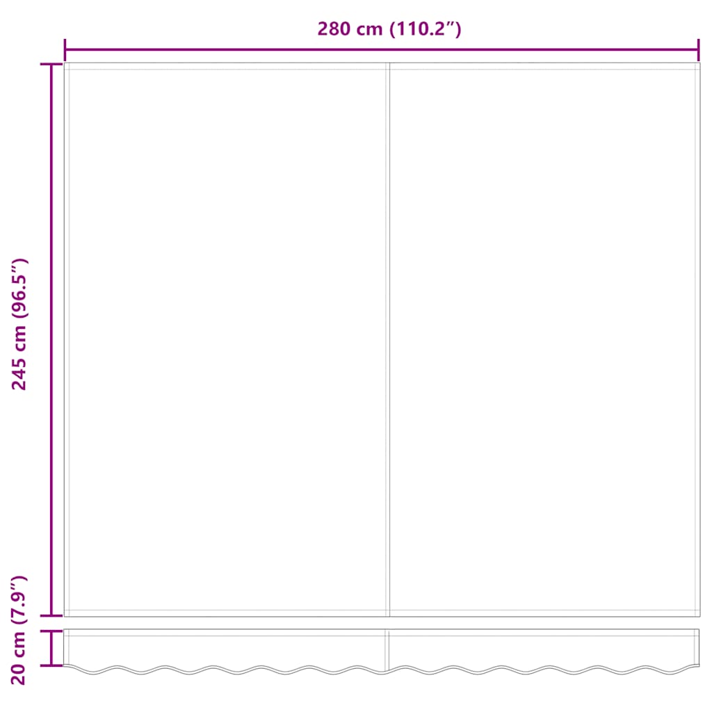 Tenda na automatsko uvlačenje antracit i bijela 300 x 250 cm