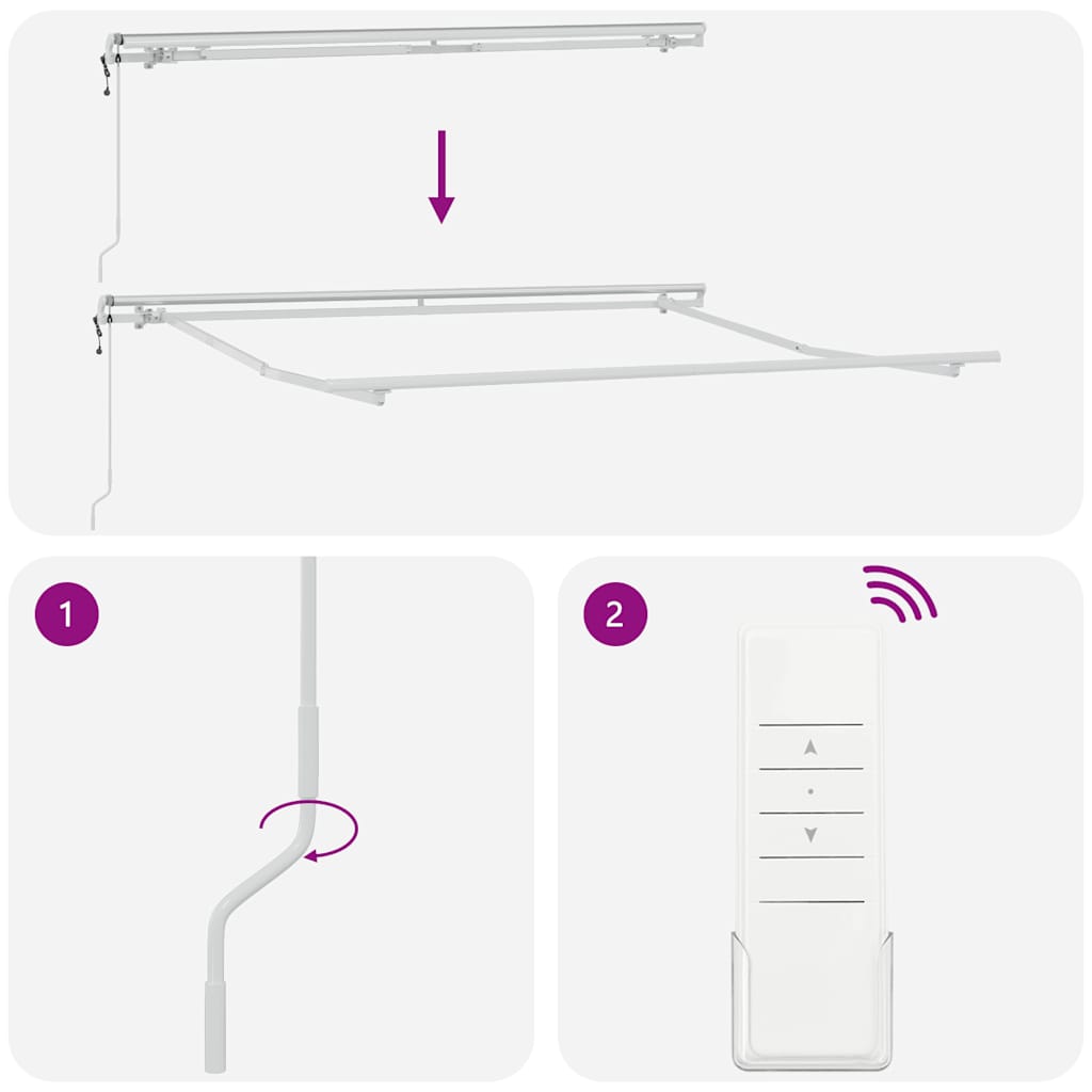 Tenda na automatsko uvlačenje antracit i bijela 300 x 250 cm