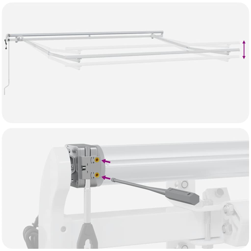 Tenda na automatsko uvlačenje antracit i bijela 300 x 250 cm