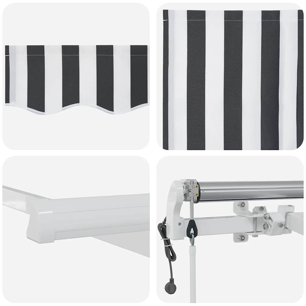 Tenda na automatsko uvlačenje antracit i bijela 300 x 250 cm