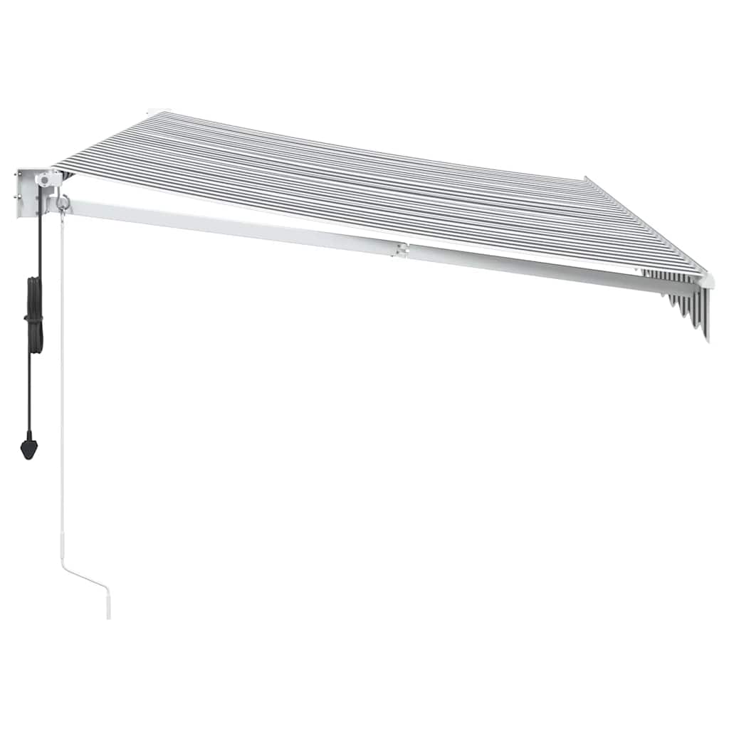 Uvlačiva tenda antracit i bijela 3,5x2,5 m tkanina i aluminij