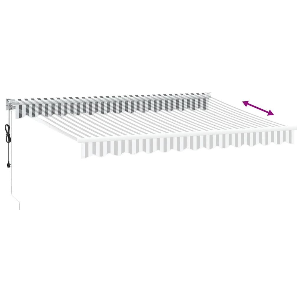 Uvlačiva tenda antracit i bijela 3,5x2,5 m tkanina i aluminij