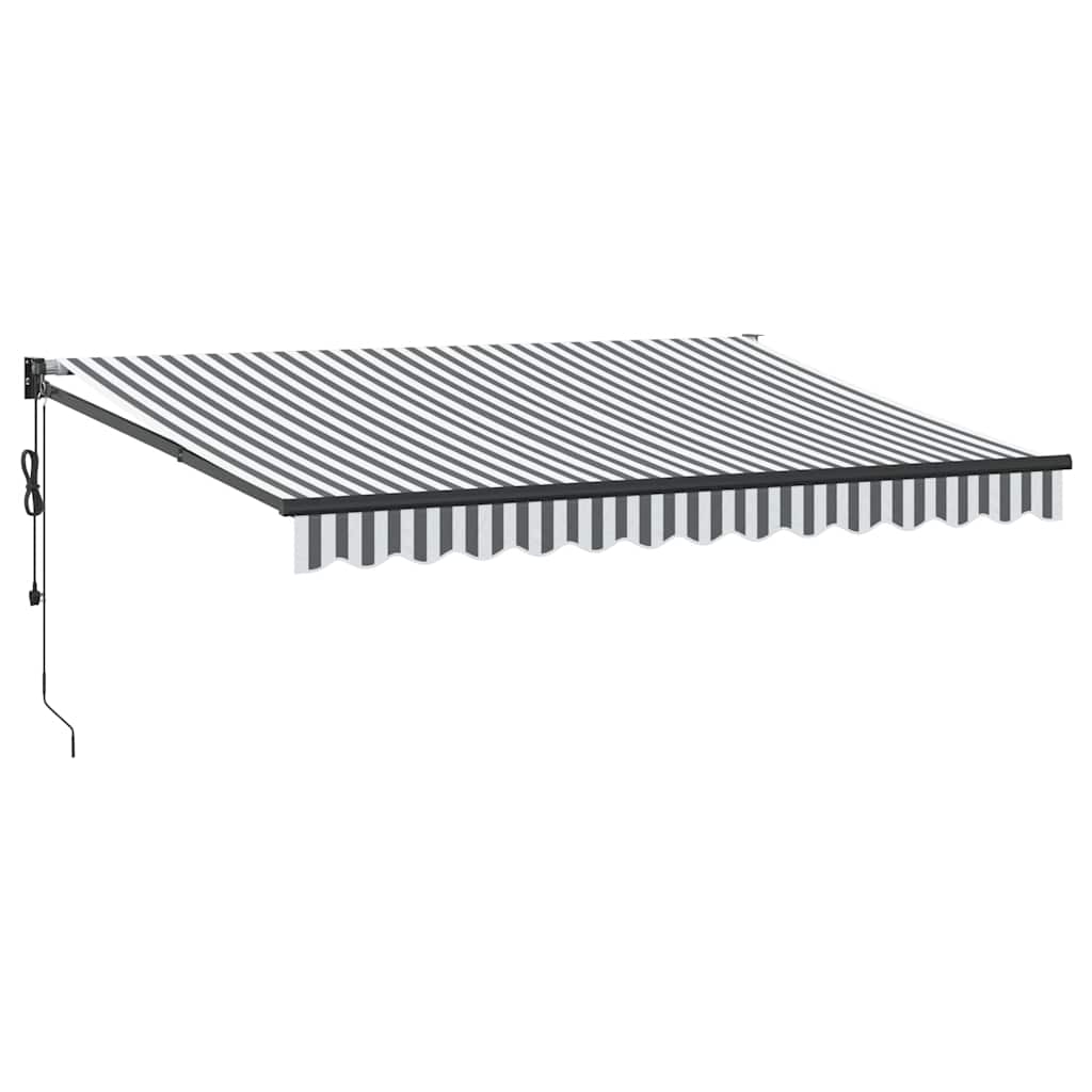 Uvlačiva tenda antracit i bijela 3,5x2,5 m tkanina i aluminij