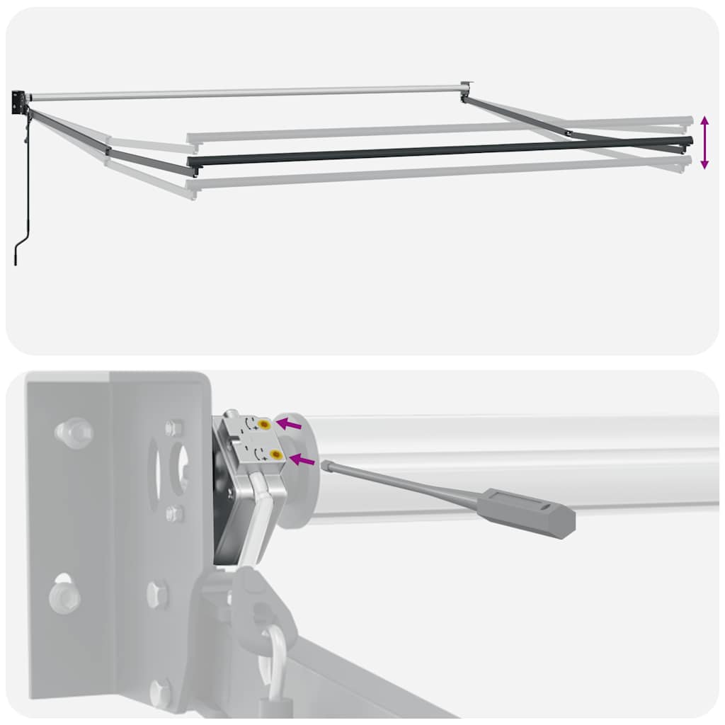 Uvlačiva tenda antracit i bijela 4x3 m tkanina i aluminij