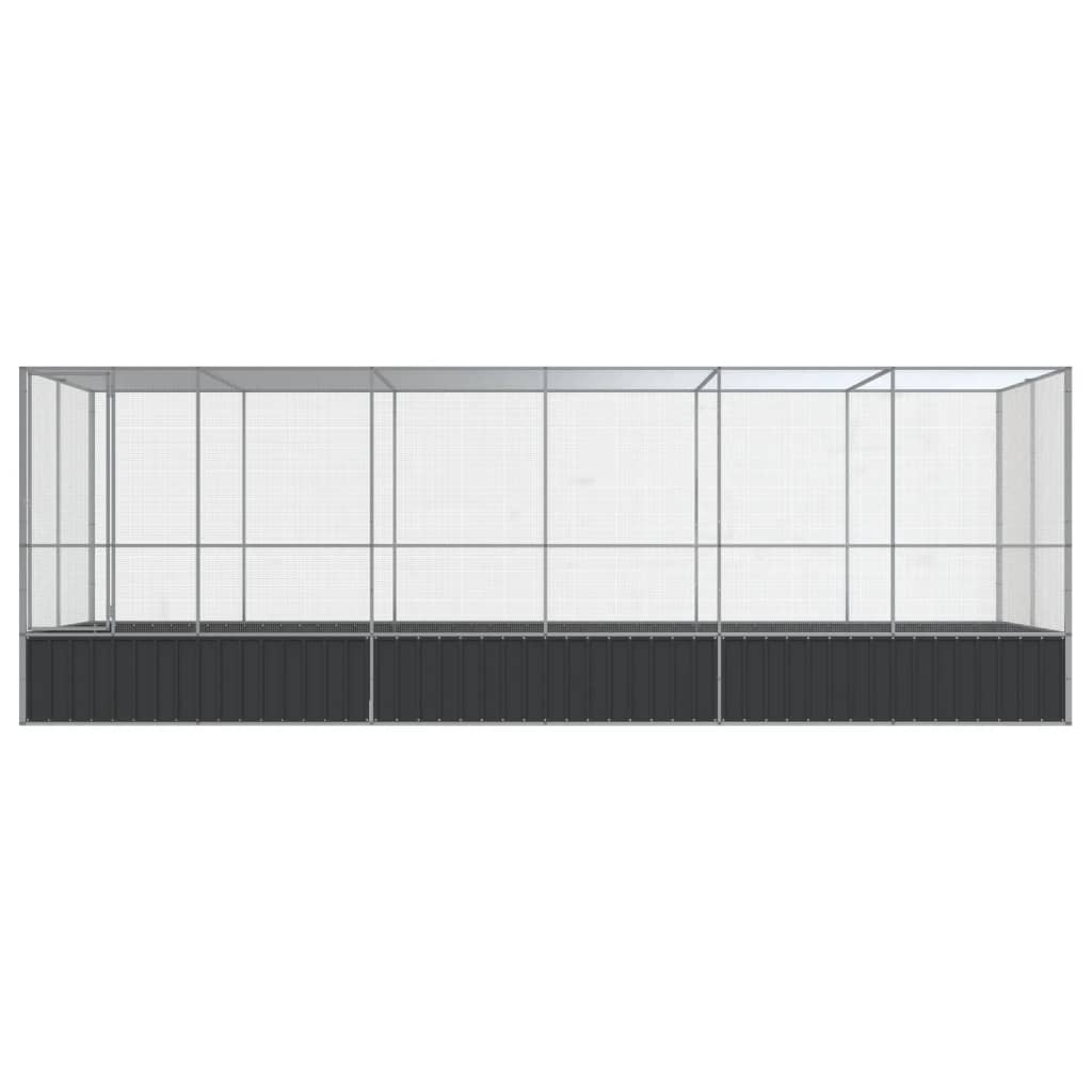 Kavez za ptice s produžetkom srebrni 625x207x212 cm čelični