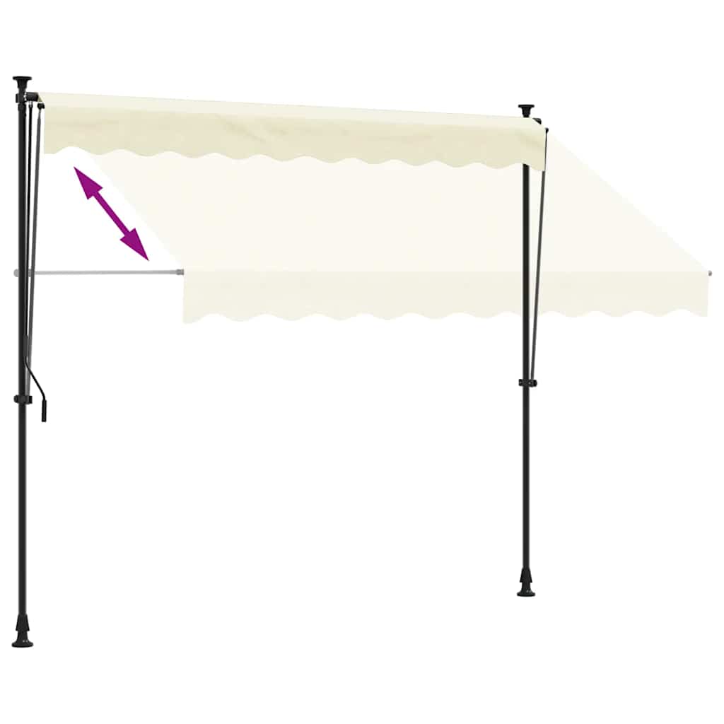 Tenda na uvlačenje krem 300 x 150 cm od tkanine i čelika