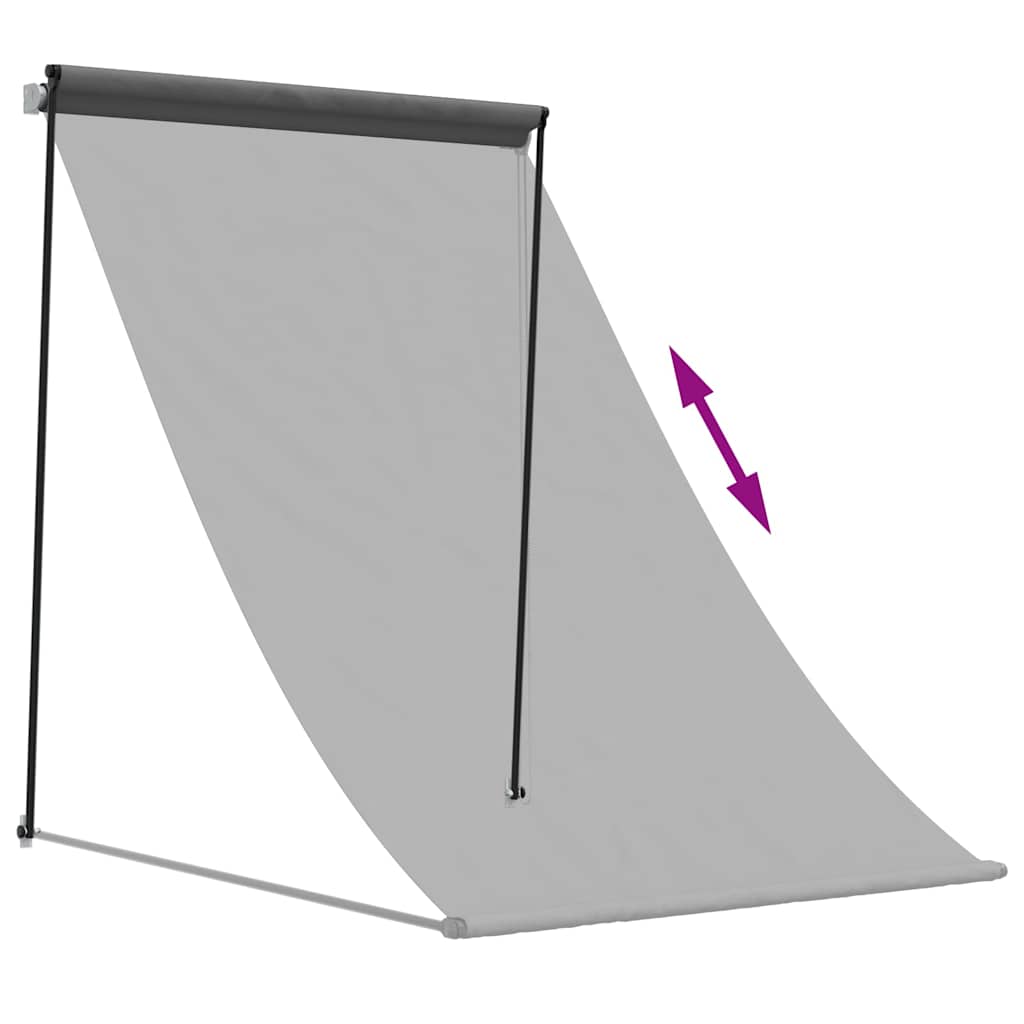Tenda na uvlačenje antracit 150 x 150 cm od tkanine i čelika