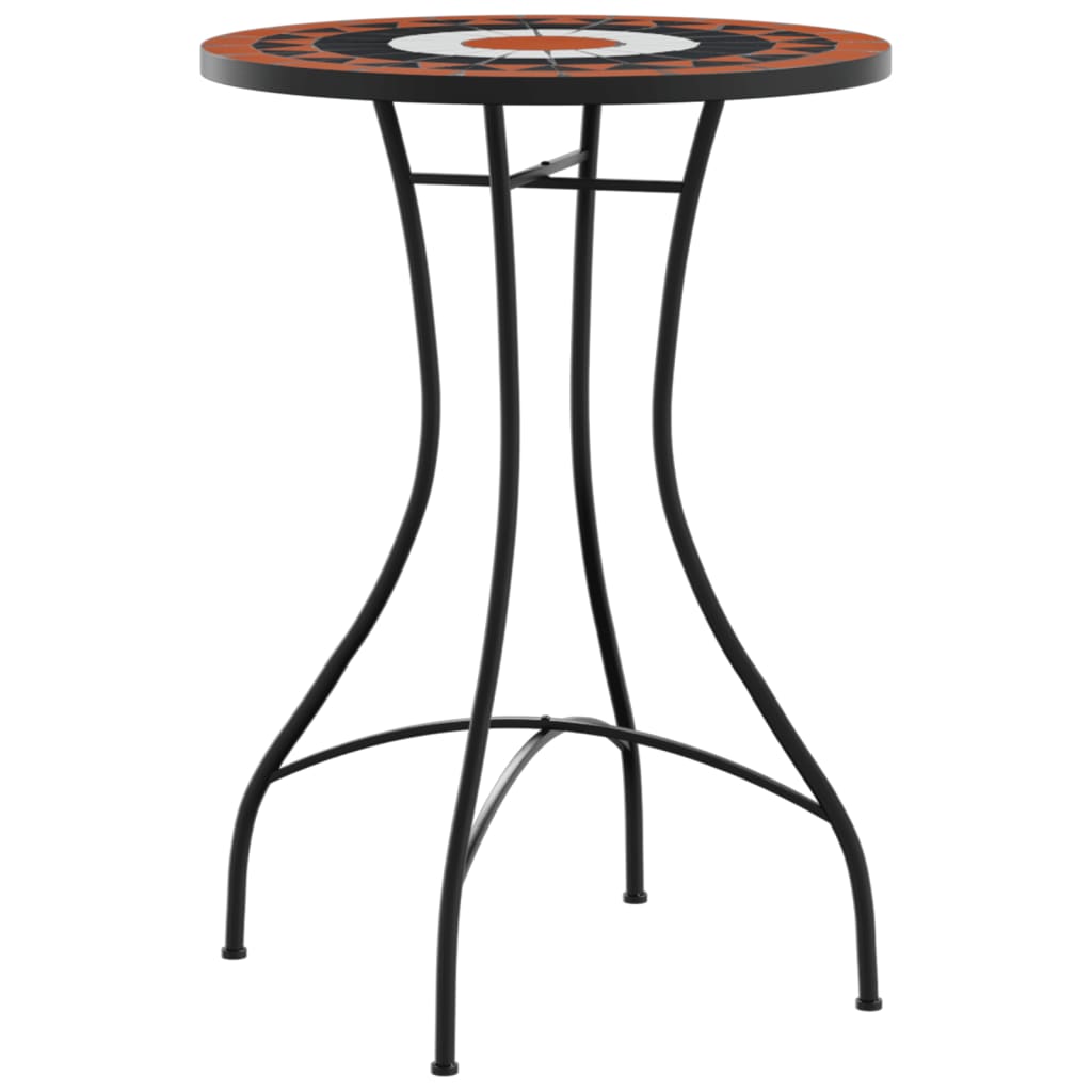 Bistro set s mozaikom terakota i bijelo od željeza i keramike