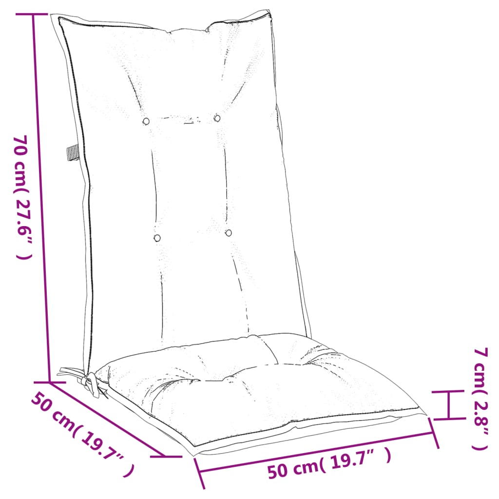 Jastuci za stolice 2 kom prošarano plavi 120x50x7 cm od tkanine