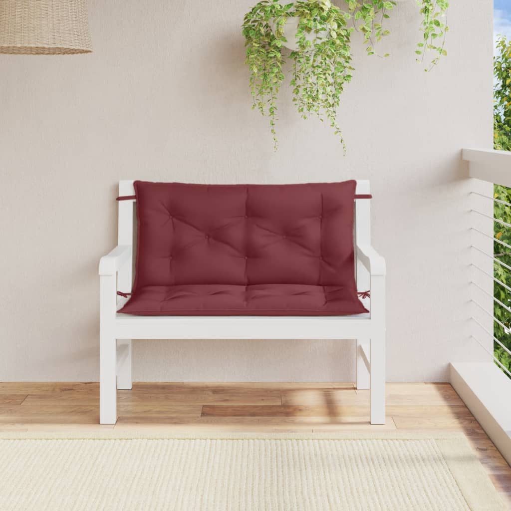 Jastuci za vrtnu klupu 2 kom Crvena vina 100x50x7 cm tkanina