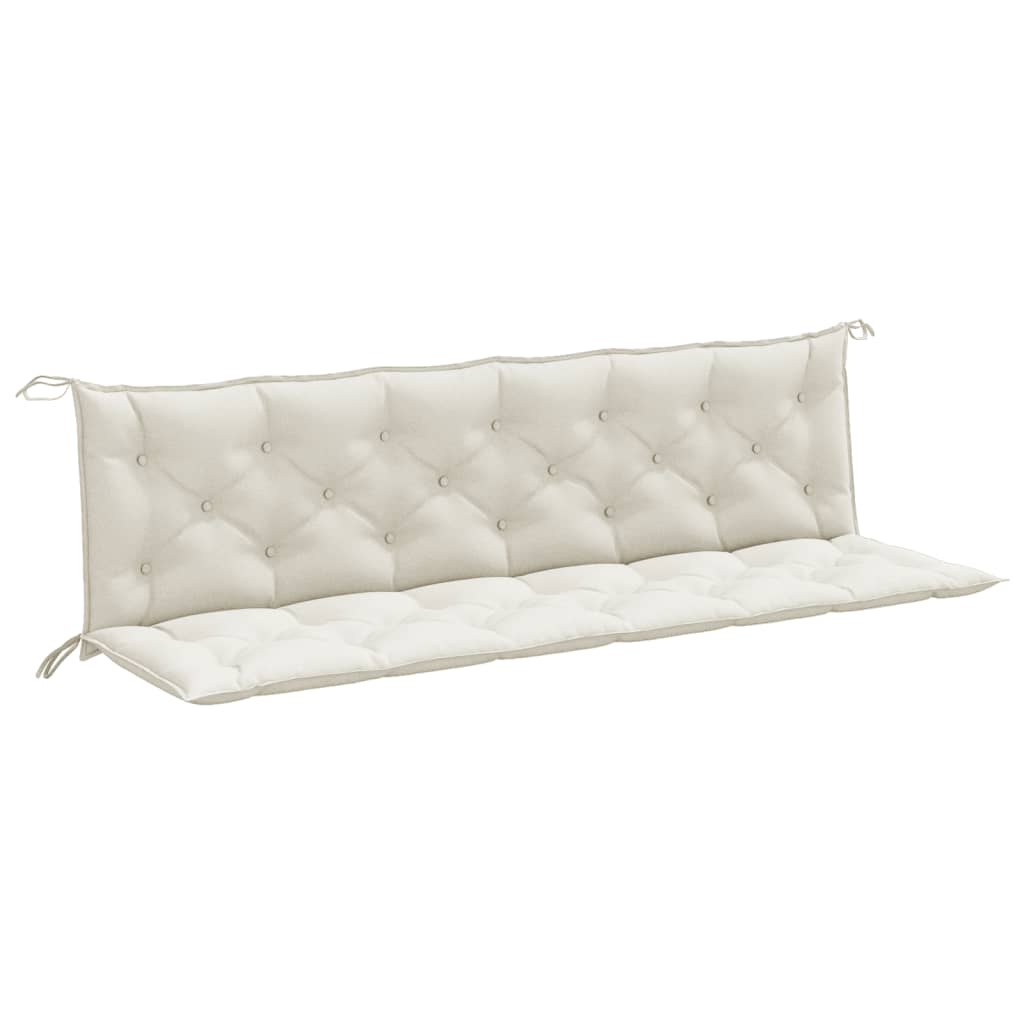 Jastuci za vrtnu klupu 2 kom prošarano krem 200x50x7 cm tkanine