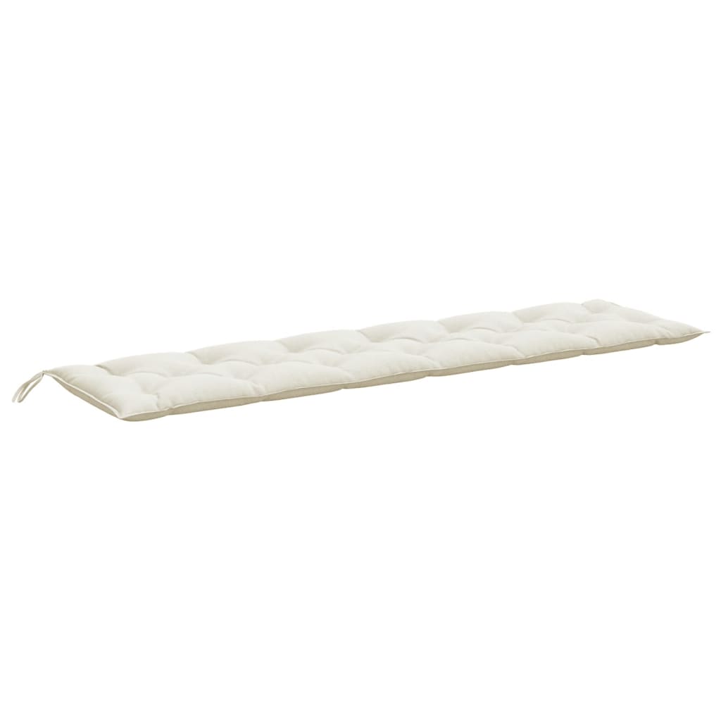 Jastuci za vrtnu klupu 2 kom prošarano krem 200x50x7 cm tkanine