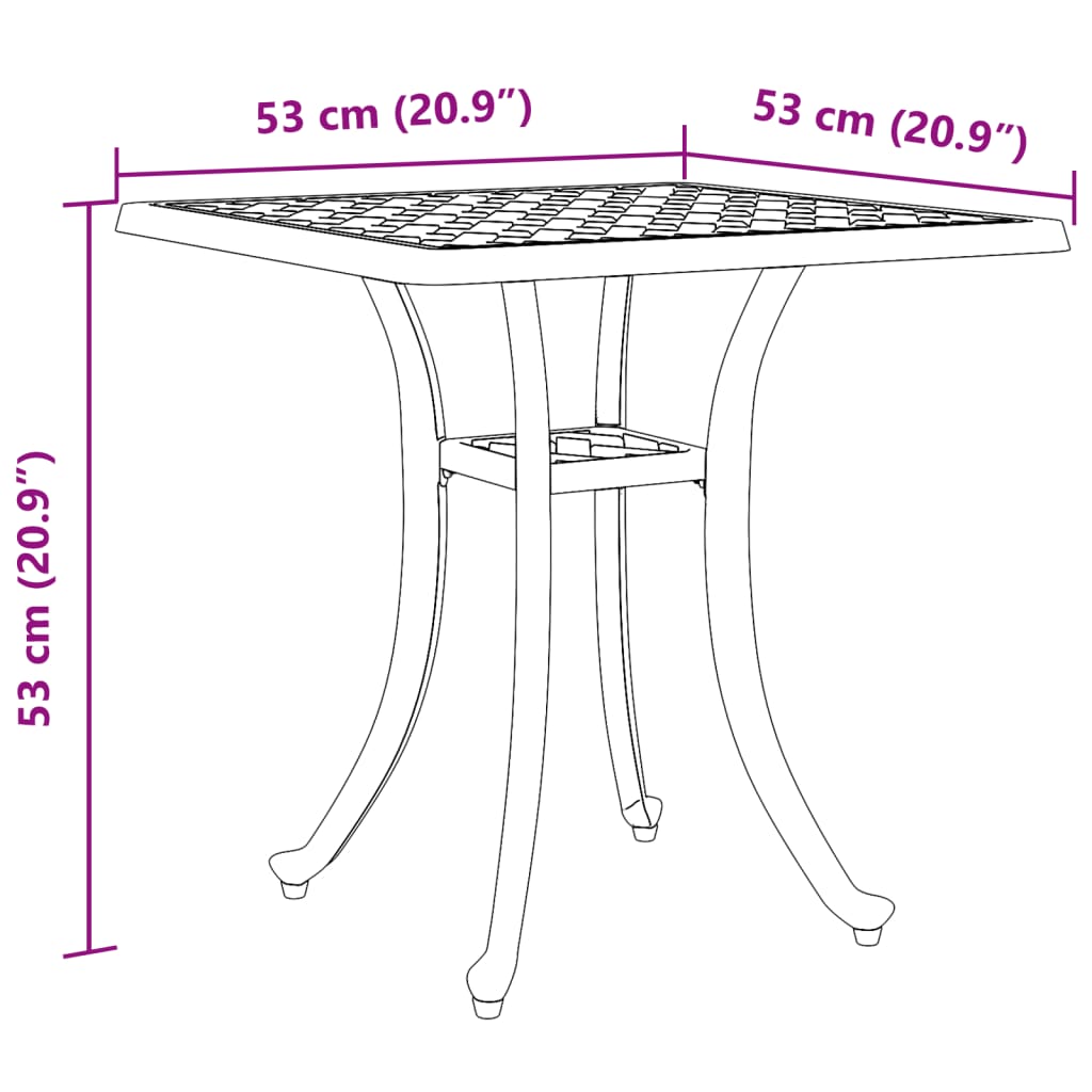 Vrtni stol brončani 53 x 53 x 53 cm od lijevanog aluminija