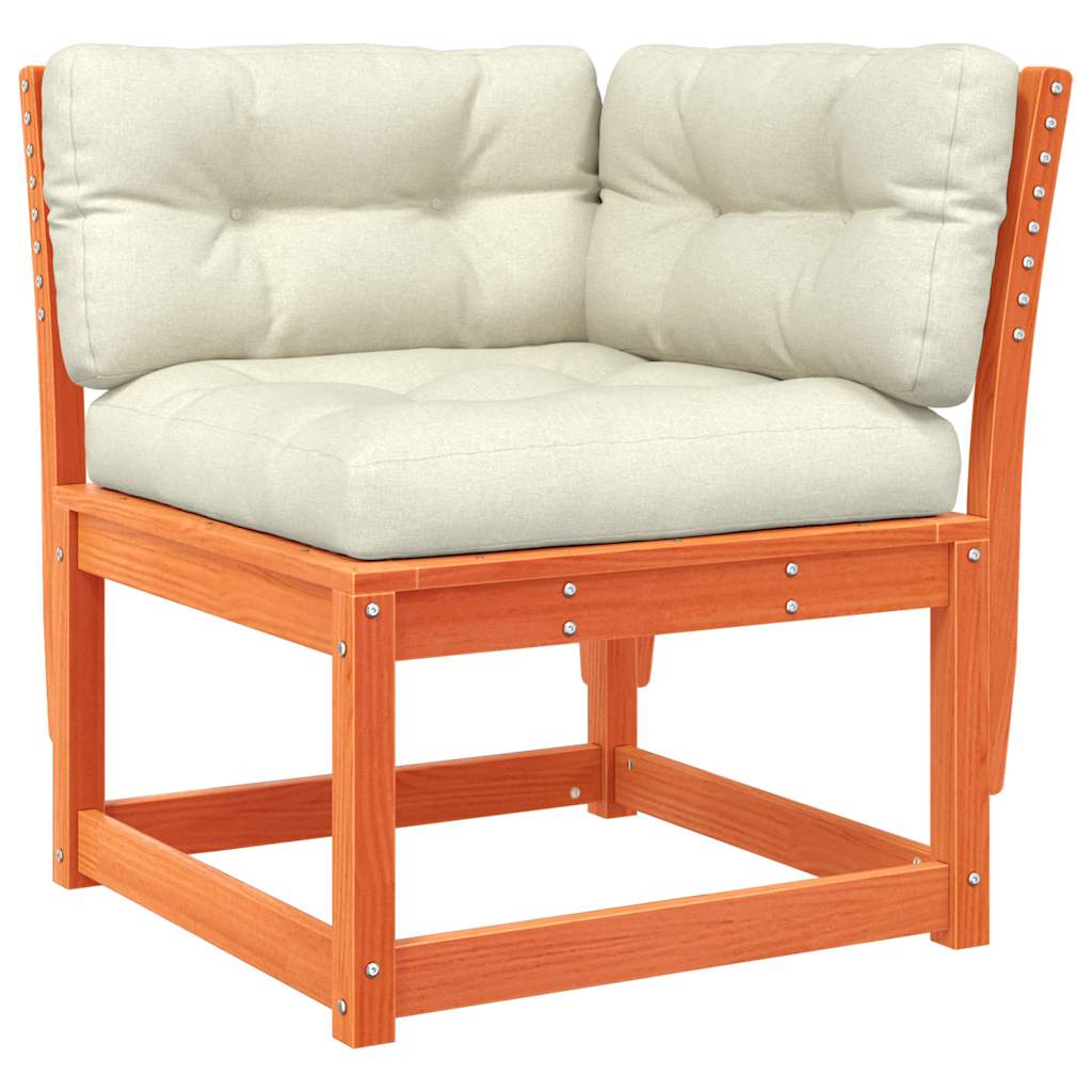 7-dijelna vrtna garnitura s jastucima voštano smeđa od borovine