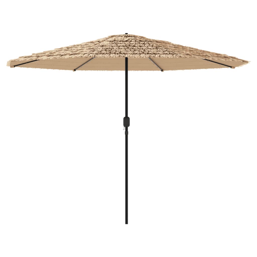 Vrtni suncobran LED s čeličnom šipkom smeđi 388x388x248 cm