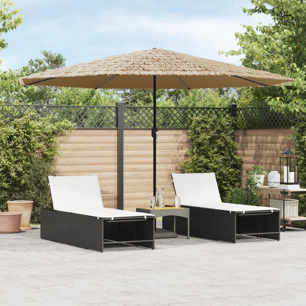 Vrtni suncobran LED s čeličnom šipkom smeđi 388x388x248 cm