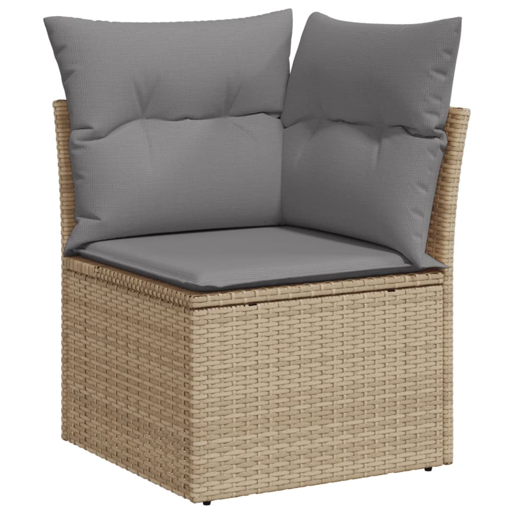 6-dijelni set vrtnih sofa s jastucima bež od poliratana 62 x 62 x 69 cm