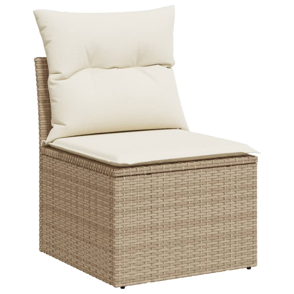 7-dijelni set vrtnih sofa od poliratana s jastucima bež 62 x 62 x 69 cm