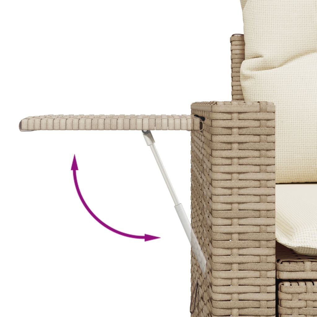 7-dijelni set vrtnih sofa od poliratana s jastucima bež 62 x 62 x 69 cm