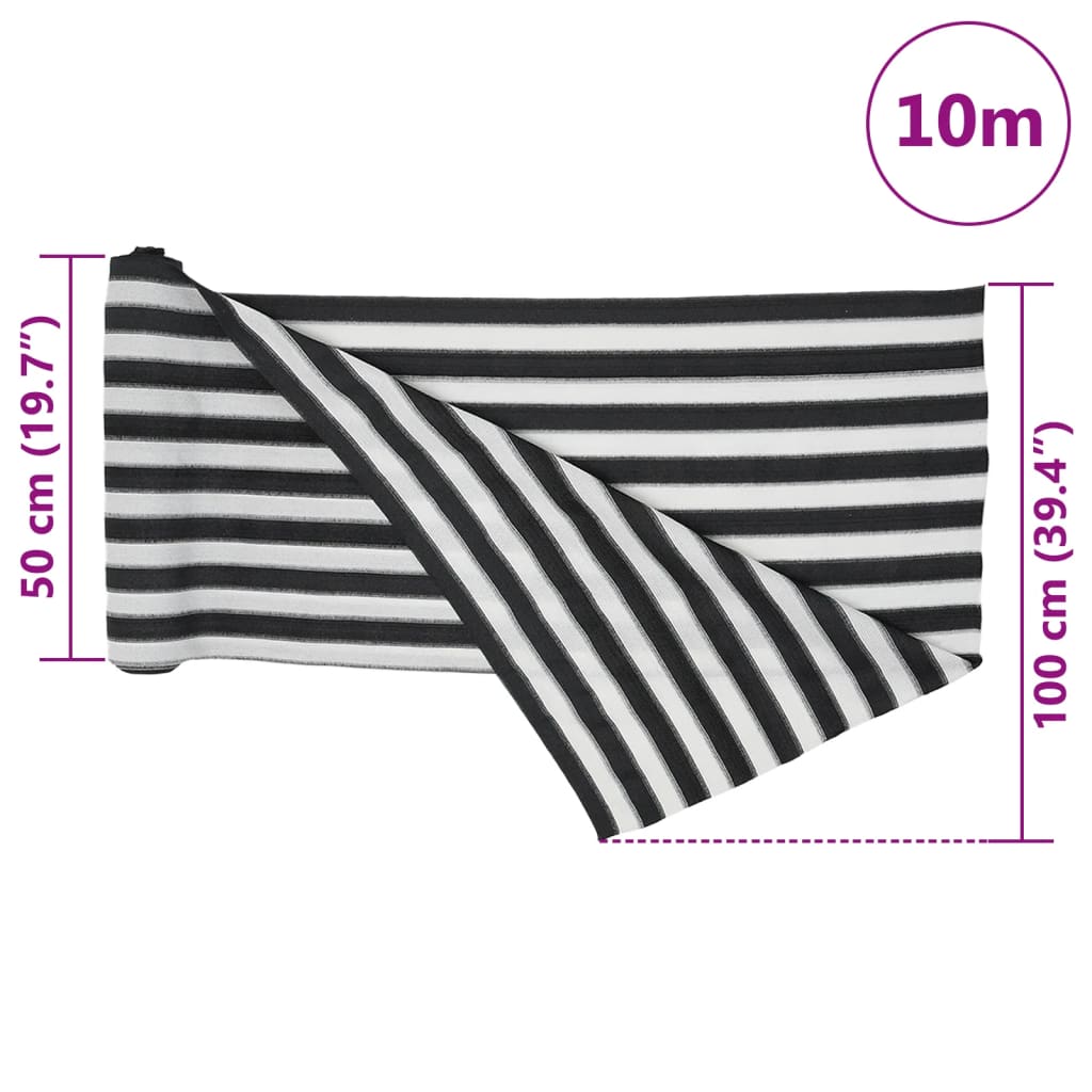 Mreža za privatnost antracit i bijela 1x10 m HDPE 150 g/m²