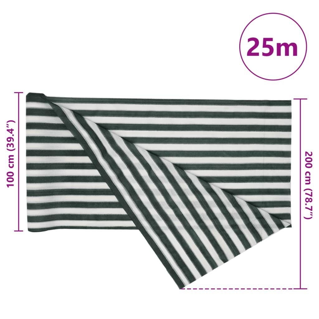 Mreža za privatnost zelena-bijela 2 x 25 m HDPE 150 g/m²