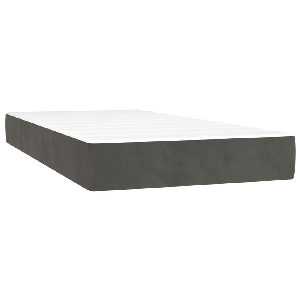 Krevet box spring s madracem tamnosivi 120 x 190 cm baršun