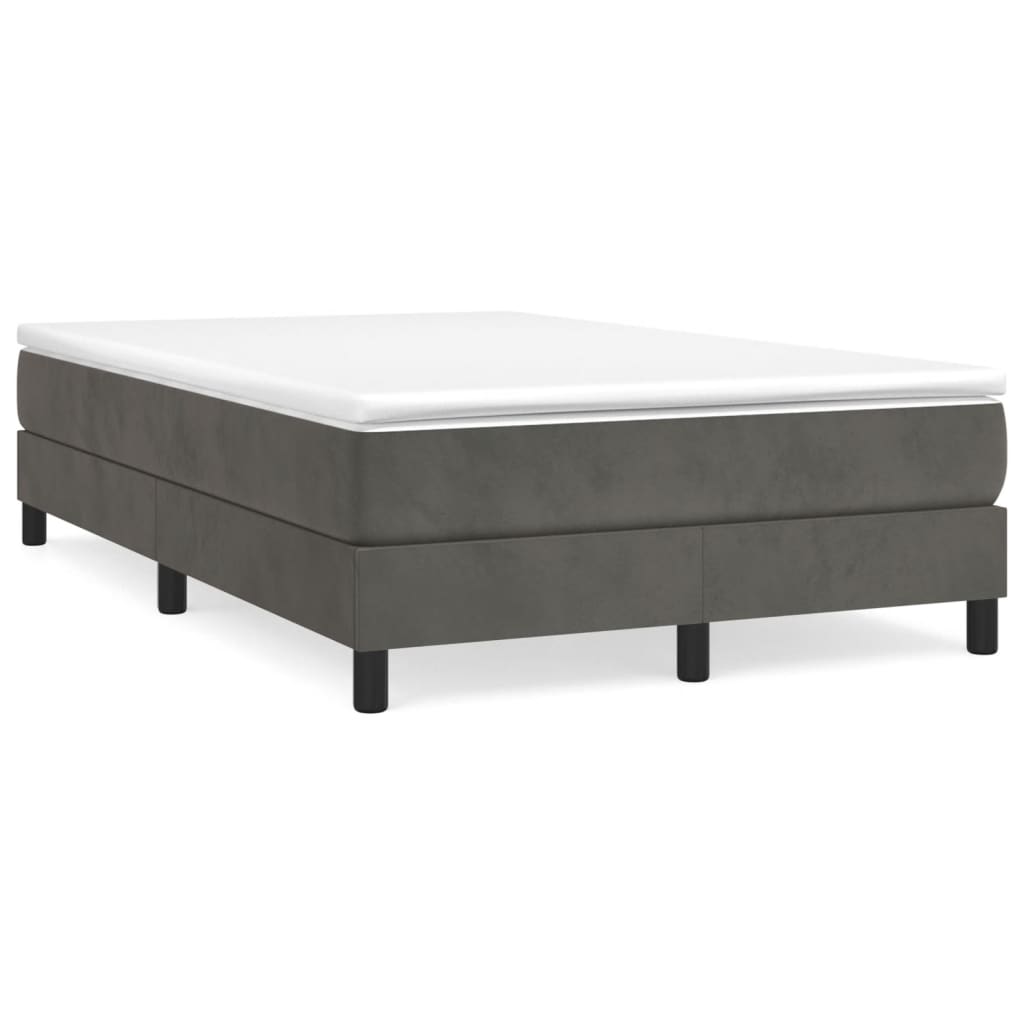 Krevet box spring s madracem tamnosivi 120 x 190 cm baršun