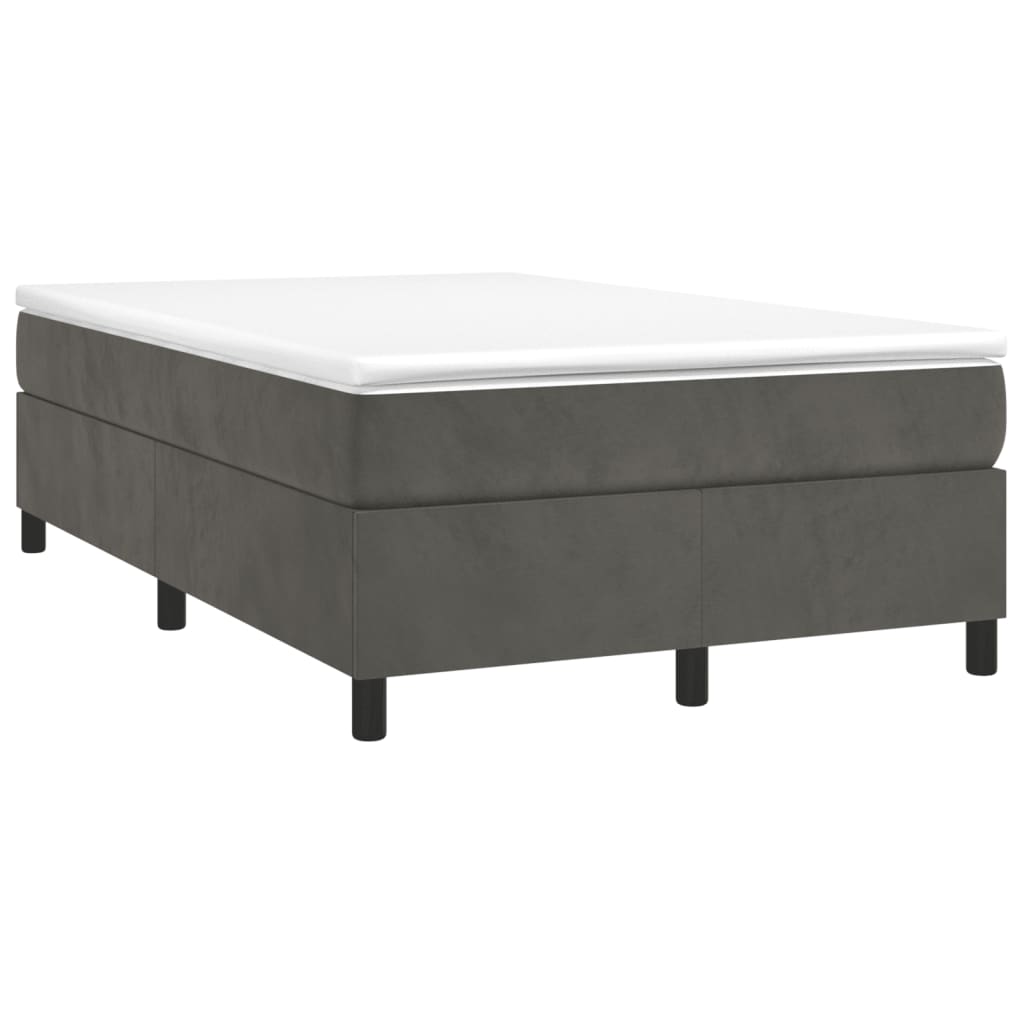 Krevet box spring s madracem tamnosivi 120 x 190 cm baršun