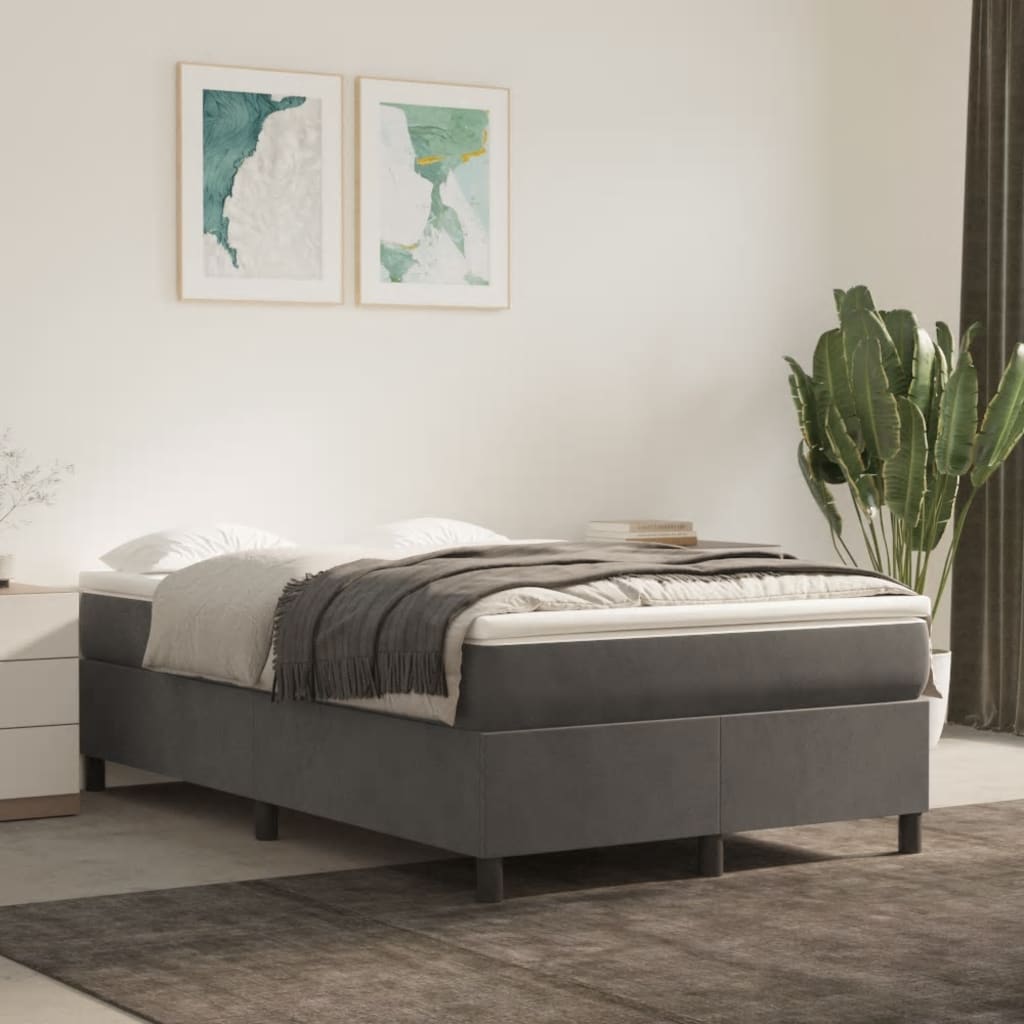 Krevet box spring s madracem tamnosivi 120 x 190 cm baršun