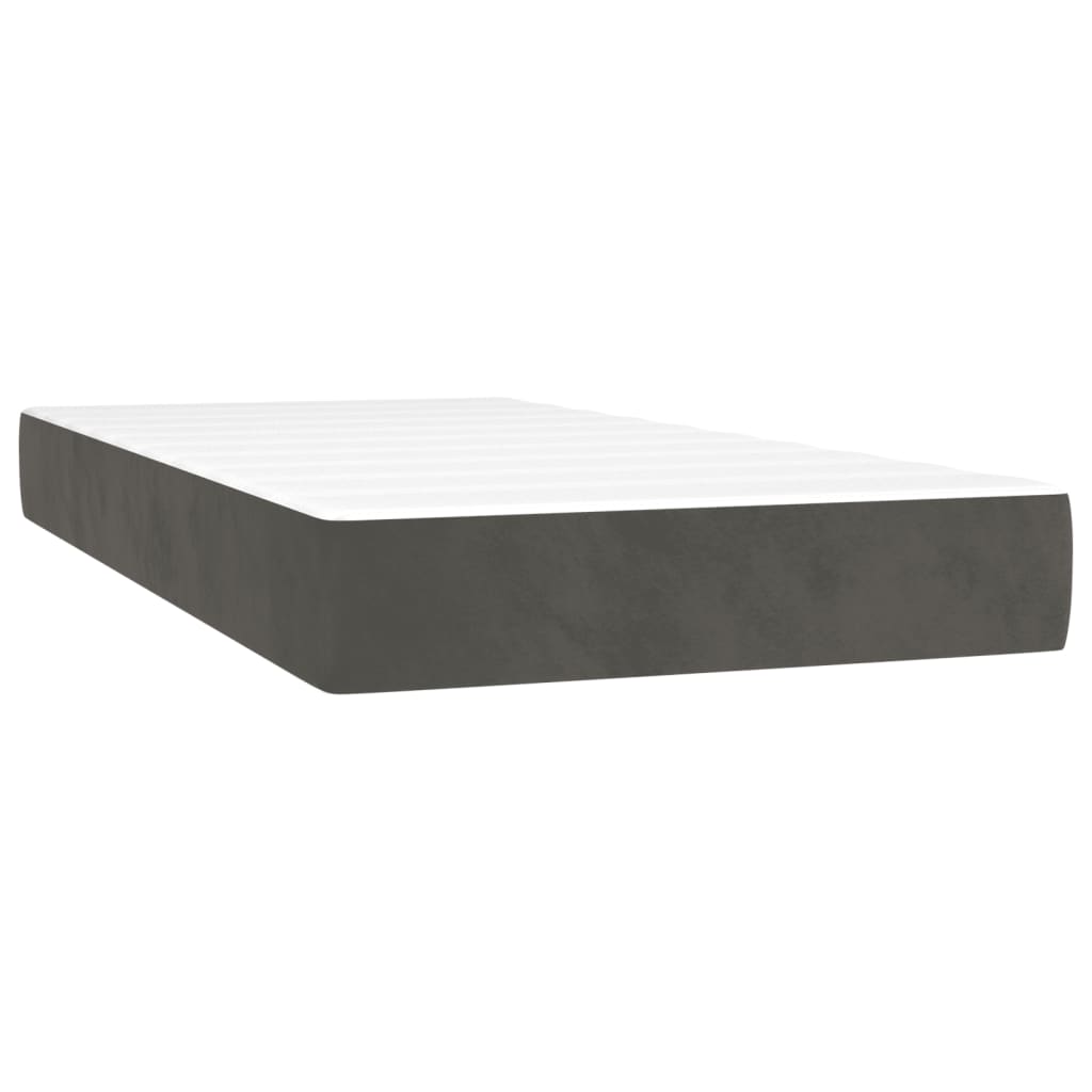 Krevet box spring s madracem tamnosivi 120 x 190 cm baršun