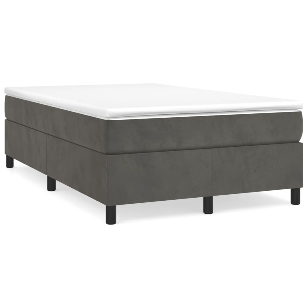 Krevet box spring s madracem tamnosivi 120 x 190 cm baršun
