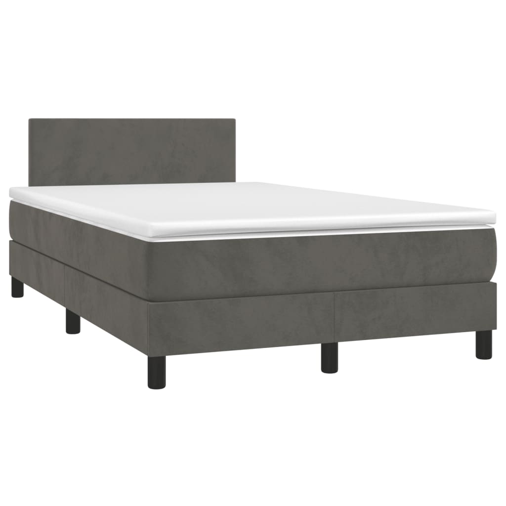Krevet box spring s madracem tamnosivi 120 x 190 cm baršun