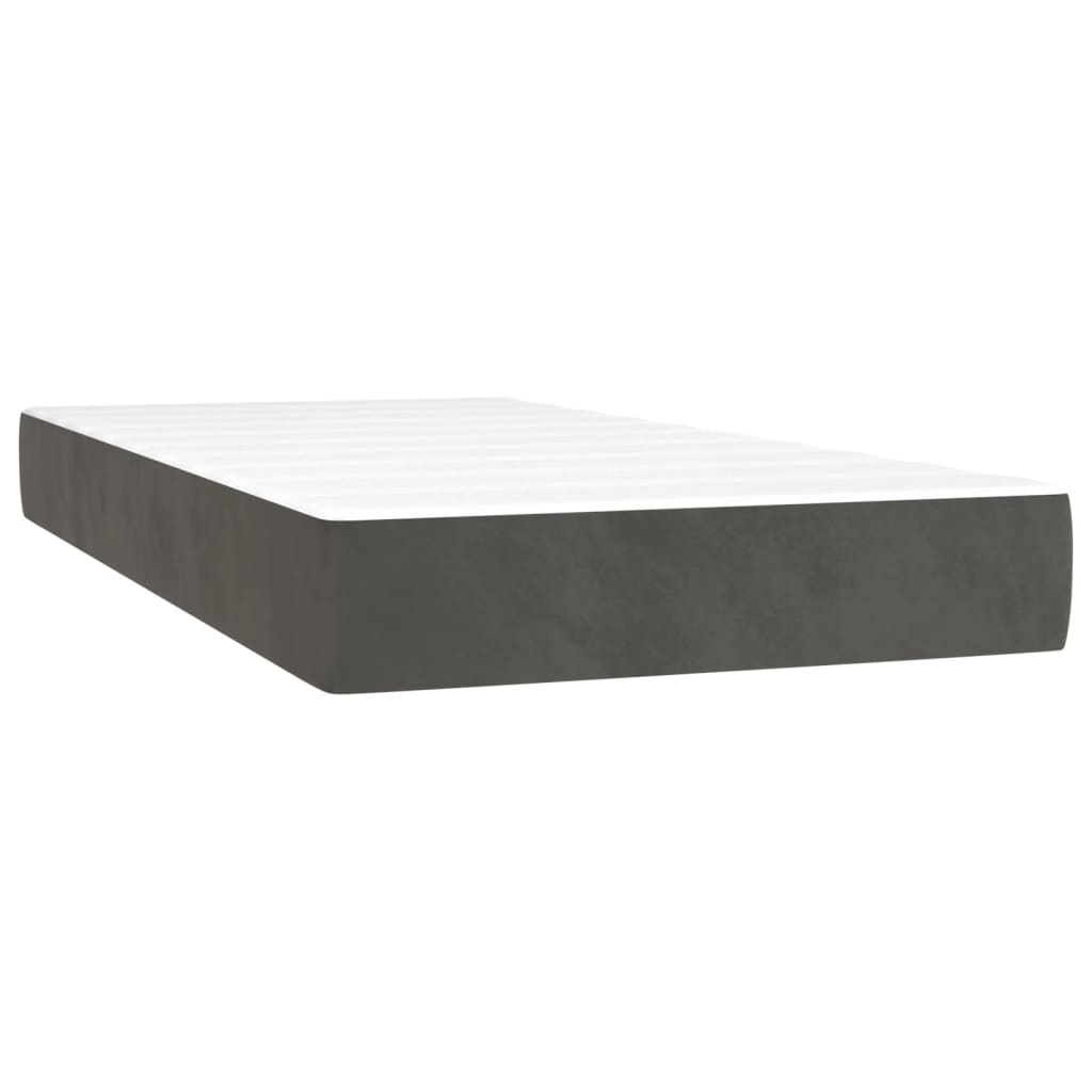 Krevet box spring s madracem tamnosivi 120 x 190 cm baršun