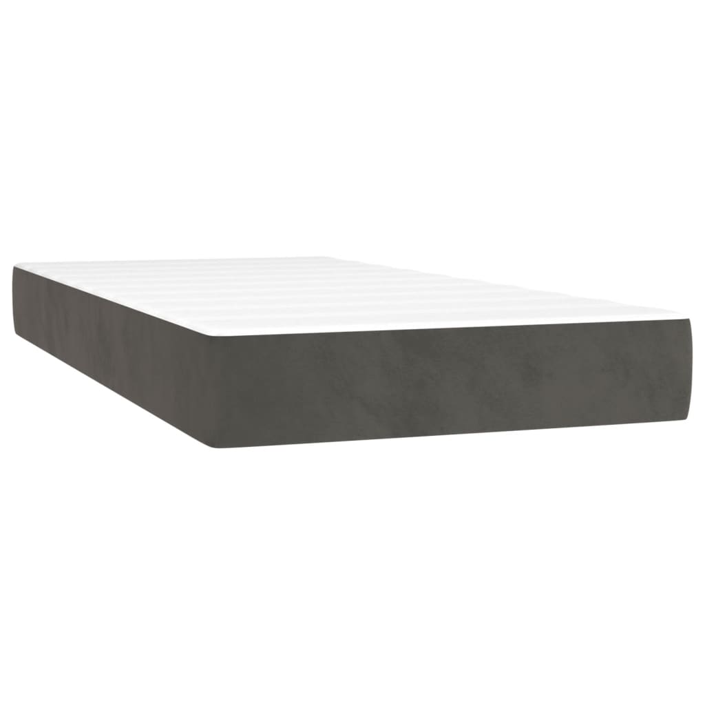 Krevet box spring s madracem tamnosivi 120 x 190 cm baršun