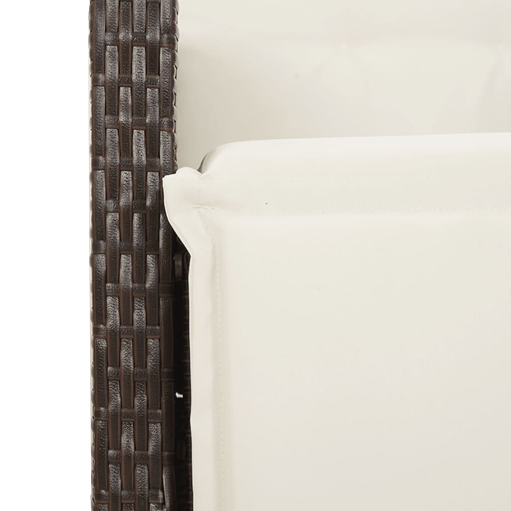 9-dijelni vrtni blagovaonski set s jastucima poliratan smeđi
