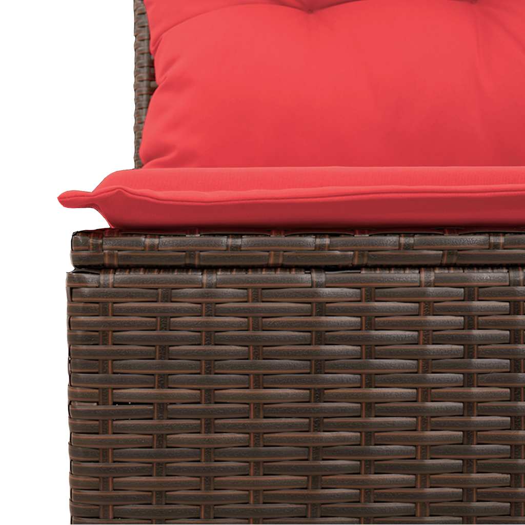 Vrtni set od 9 dijelova s jastucima, smeđi poliratan