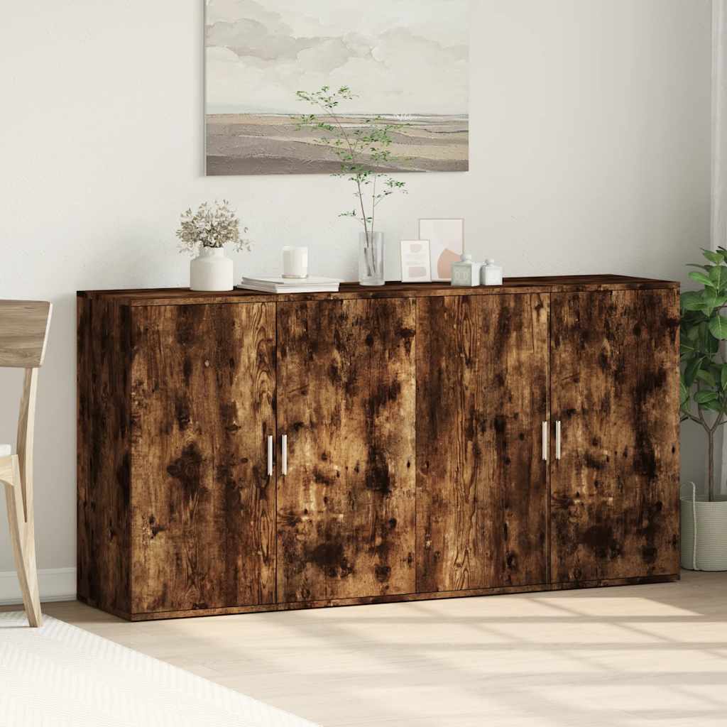 Komoda 2 kom boja dimljenog hrasta 79x38x80cm konstruirano drvo