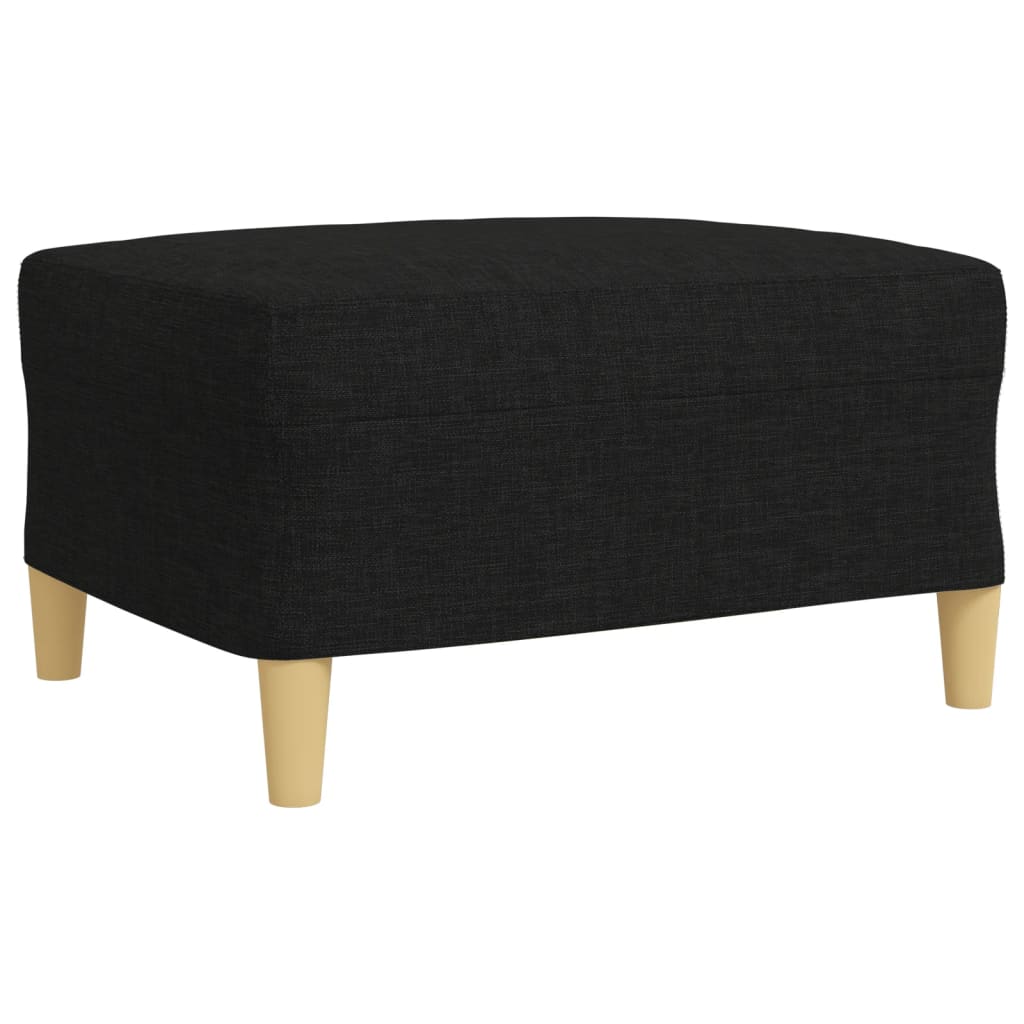 4-dijelni set sofa s tabureom i jastucima crni tkanina