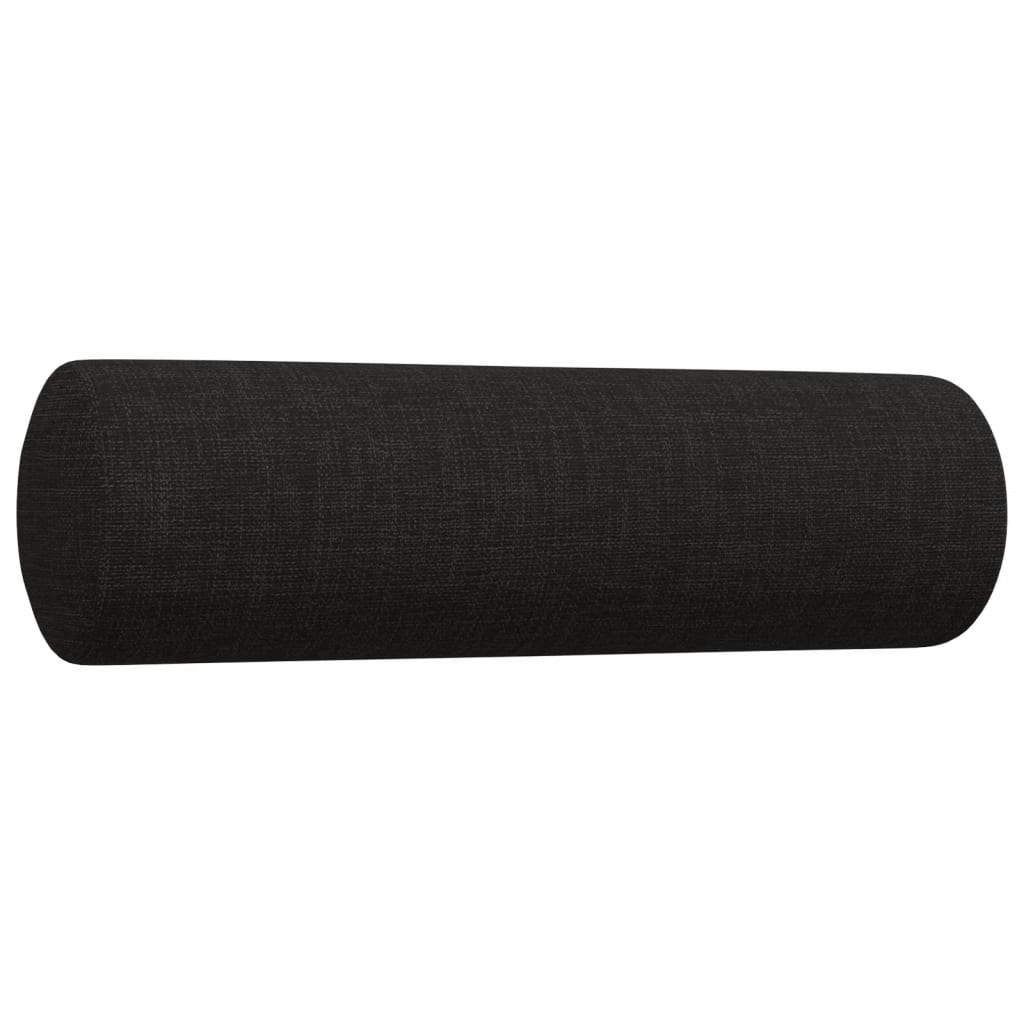 4-dijelni set sofa s tabureom i jastucima crni tkanina