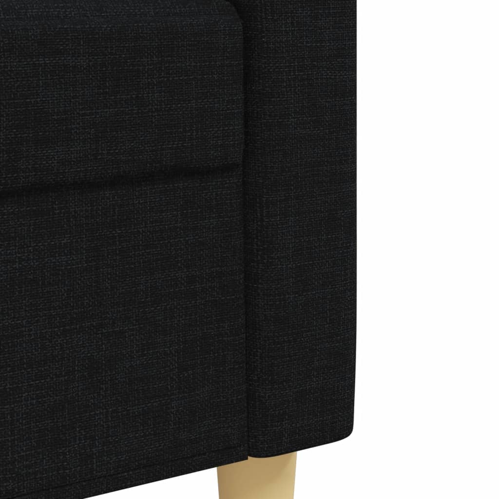 4-dijelni set sofa s tabureom i jastucima crni tkanina