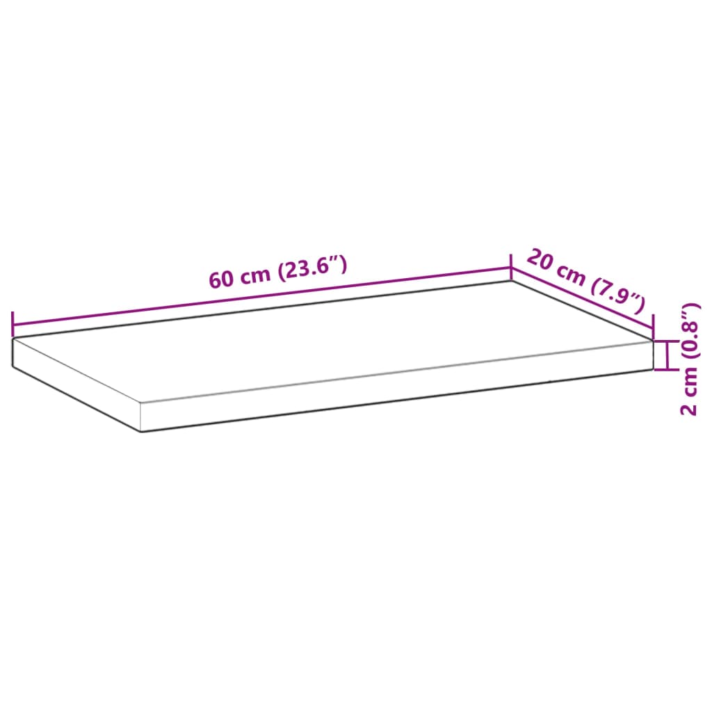 Plutajuće police 4 kom 60x20x2 cm Neobrađeno puno drvo akacije