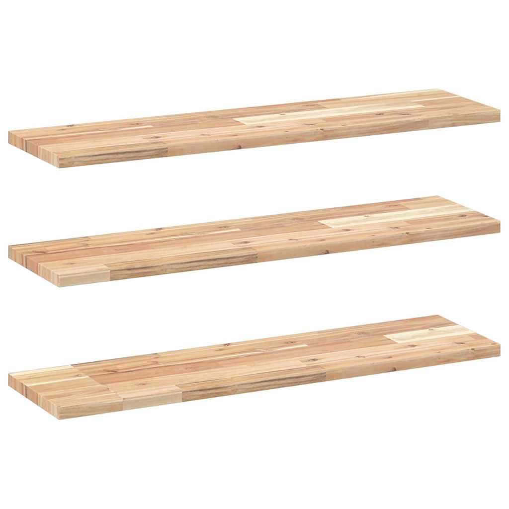 Plutajuće police 3 kom 80x20x2 cm Neobrađeno puno drvo akacije