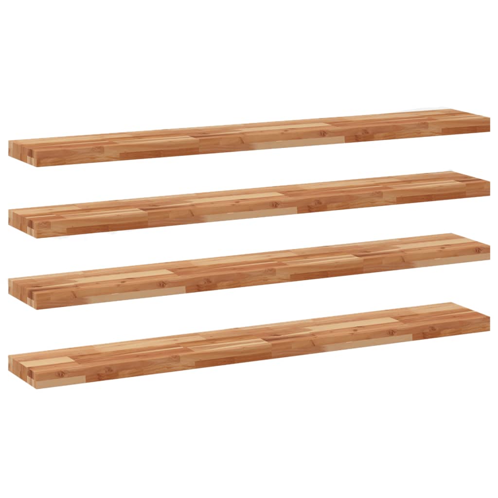 Plutajuće police 4 kom 140x20x4 cm Masivno drvo akacije s uljnim premazom