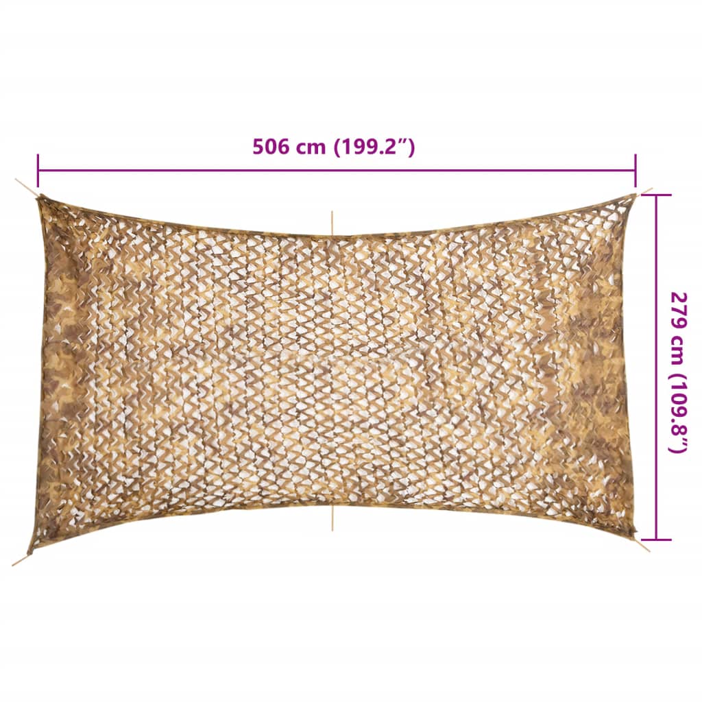 Kamuflažna mreža s torbom za pohranu 506 x 279 cm Pješčana