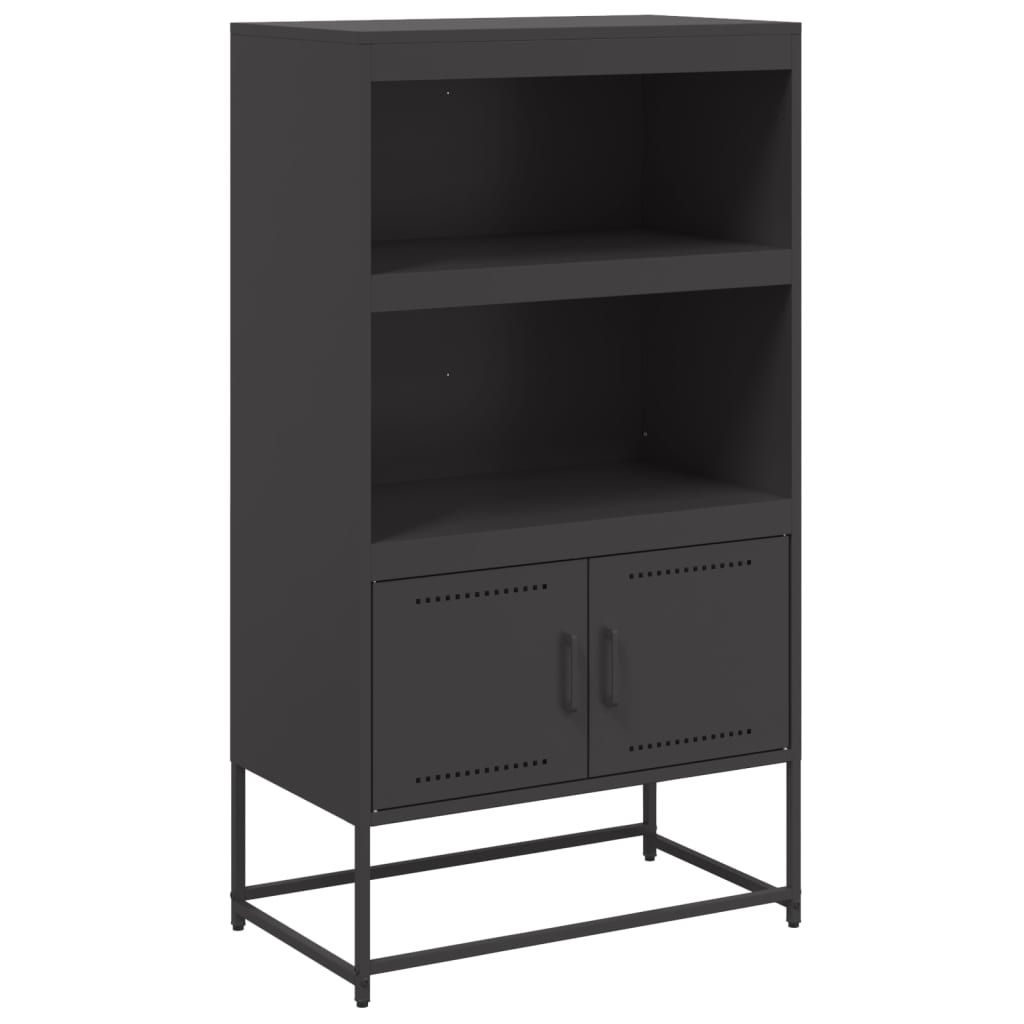 Visoka komoda crna 68,5 x 38,5 x 123,5 cm čelična