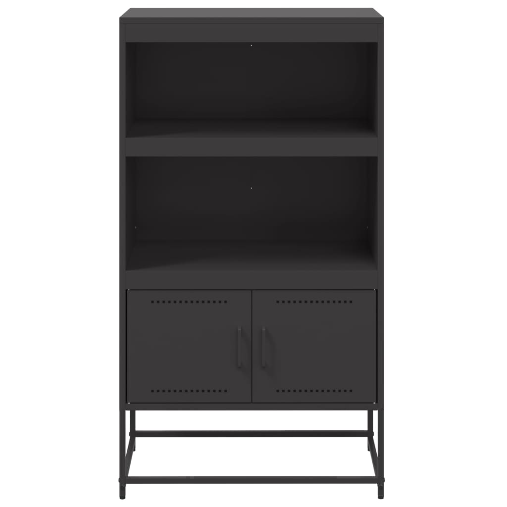 Visoka komoda crna 68,5 x 38,5 x 123,5 cm čelična